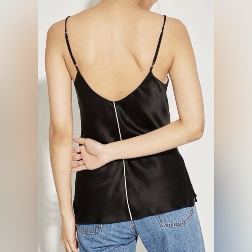 NWT Misha Nonoo Spaghetti Strap Silk Weekend Cami Tank Top Size XS in Black